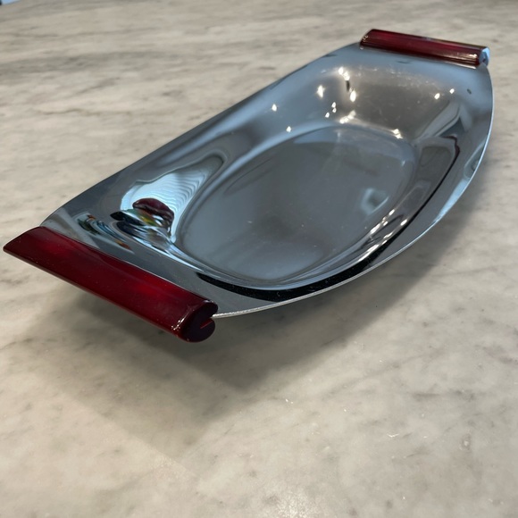 Vintage Mid Century Stainless Steel Serving Tray - Picture 4 of 5